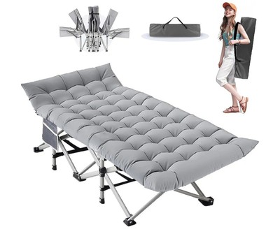 Folding Camp Bed, XXL/XL Camping Bed up to 400 kg, Foldable Guest Bed