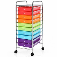 Rolling Organizer Cart 10 Drawer zCraft Utility Mobile Trolley Chrome Scrapbook