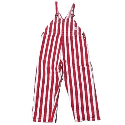 Big Bud Striped Overalls USA Red White Adult Size 3XL Fourth of July Canvas