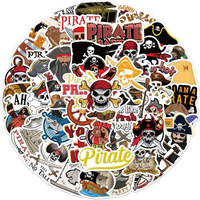 50 StüCk Piraten Aufkleber – Wasserdichte Vinyl Sticker