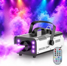 1200W Fog Machine Halloween Smoke Machine 6 LED Lights Remote Control Stage
