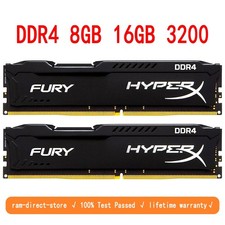 FURY DDR4 8GB 16GB 3200MHz PC4-25600 Desktop RAM Memory DIMM 288Pin 1x8GB 1x16GB