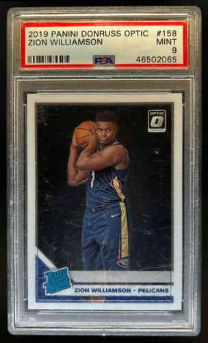 2019-20 Donruss Optic Zion Williamson Rookie RC #158 Pelicans PSA 9