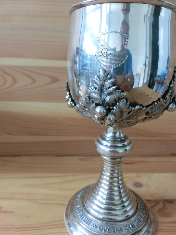 COUPE OU CALICE COMMEMORATIF EN ARGENT MASSIF SUISSE - Photo 3/4