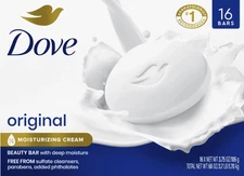 Dove Beauty Bar Soap, Original White, 3.75 oz., 16 ct.