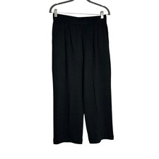 St.John Collection by Marie Gray Black Relaxed Wide Leg Cropped Trouser Pants 10