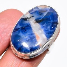 Natural Sodalite Gemstone Handmade 925 Sterling Silver Jewelry Ring Size 7 Z165