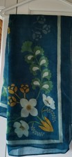 Wunderschönes Gudrun Sjöden Wolltuch In Petrol Mit Blumen Muster