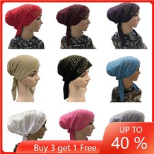 Muslim Hijab Inner Caps Rhinestone Women Headwear Underscarf Islamic Hijab Hat