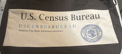 US CENSUS BUREAU 2000 Tote Bag with Shoulder Strap, Vintage Black NWOT AS IS