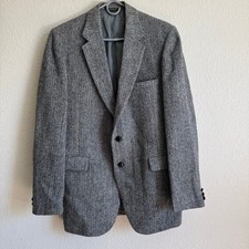 Harris Tweed Handwoven 100 Pure Scottish Wool Blazer Jacket SportCoat Gray 44L