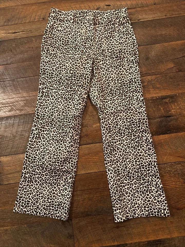 J. Crew High Rise Kickout 牛仔豹纹水手口袋 26 码 — 第 2/3 张图片