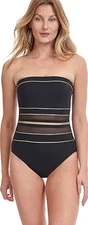 Gottex Women's Standard Black Gold One-Piece Swimsuit Size 12