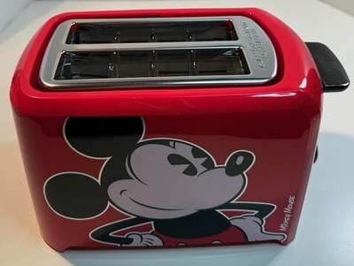 Disney Mickey Mouse 2 Slice Toaster Mickey Imprint on Toast Red