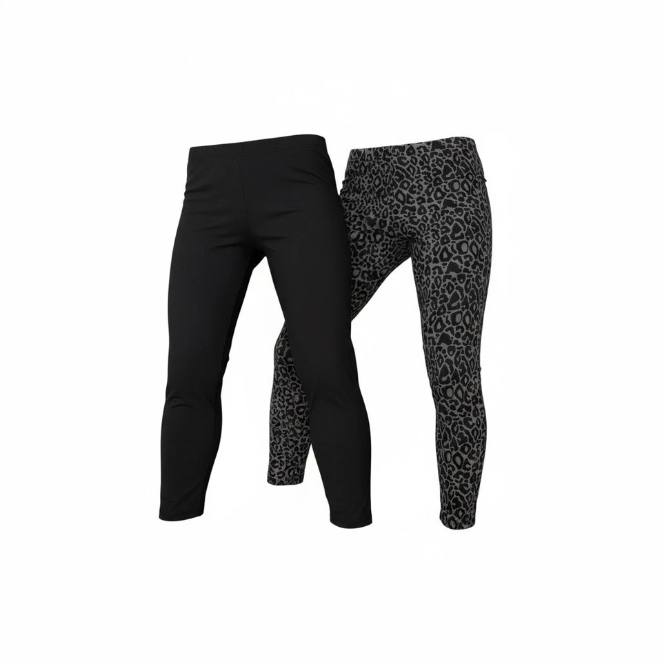 HUE M Conjunto De Dos Leggings Gris Leopardo Negro Clásico R $60 Foto 2 de 4