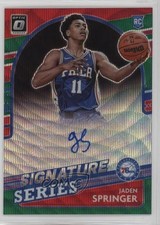 2021-22 Donruss Optic Signature Series Green Wave Prizm Jaden Springer Auto 0jd0