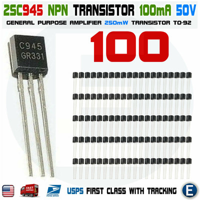100pcs 2SC945 Amplifier NEC TO-92 Transistor C945 KCS945 NPN USA seller