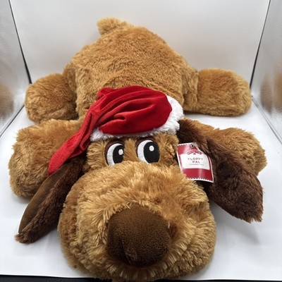 Dan Dee 26  Brown Floppy Puppy Dog Santa Hat Soft Plush StuffedToy Christmas NWT