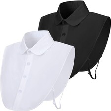 2 Pieces Fake Collar Detachable Dickey Collar Women's Half False Shirt Blouse...