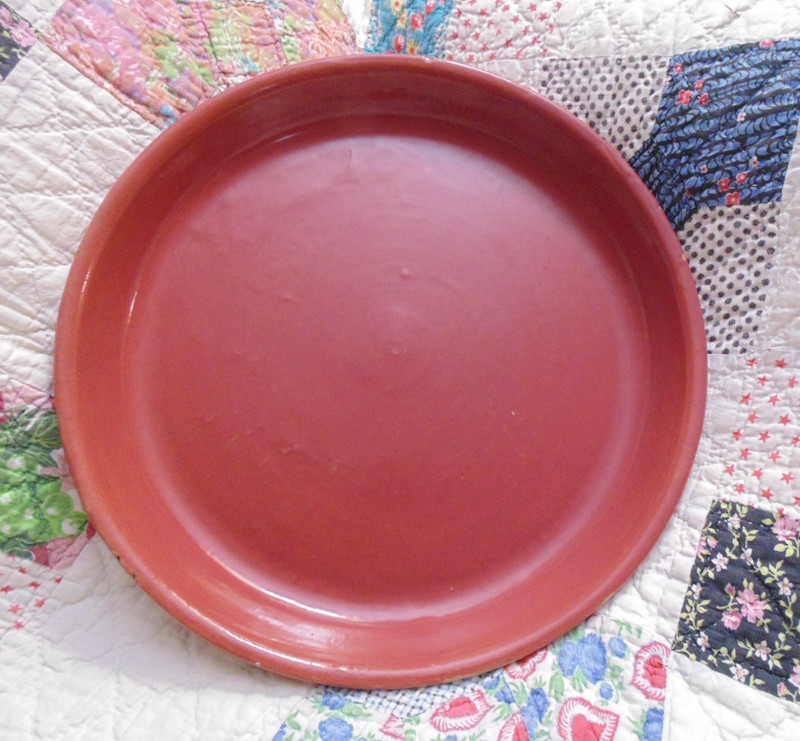 Antique 13" Uhl Pottery Huntingburg Indiana Tray Marked Rose 1908-1943