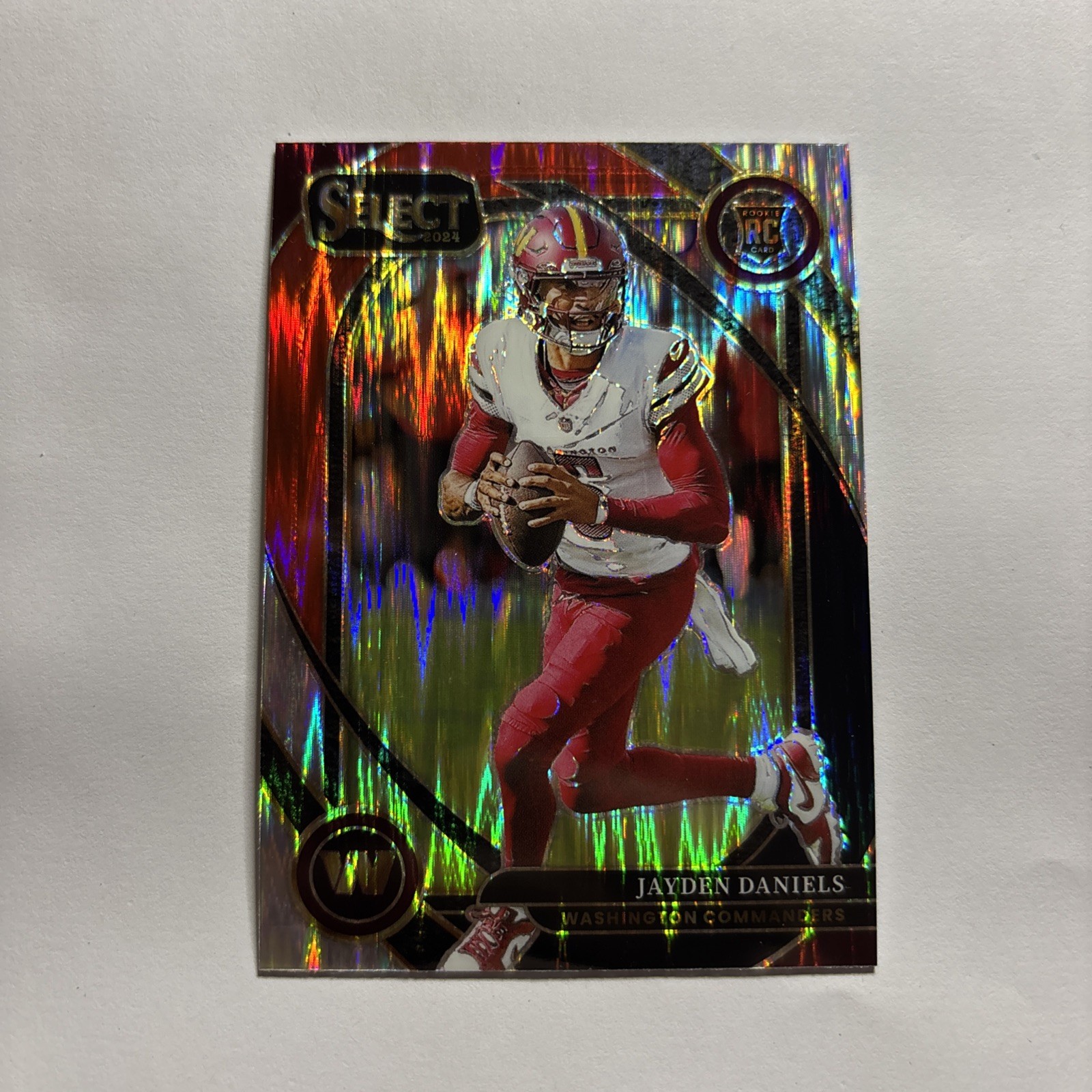2024 Panini Select - Club Level Jayden Daniels #217 Black & Red Shock Prizm (RC)
