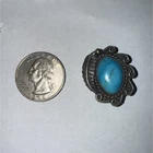 Native American Turquoise Sterling Silver Oval Bezel Ring Size 6 Vintage