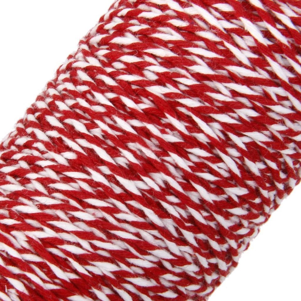9 Rolls 100M Xmas Gift Cotton Rope Ribbon Twine Rope Cord String Red ...