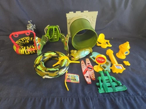 Vintage TMNT Parts Accessories Lot Teenage Mutant Ninja Turtles Playmates