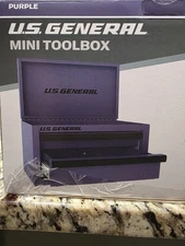 U.S. General Purple Mini Toolbox 2 Drawers Office Home Work NEW Harbor Freight