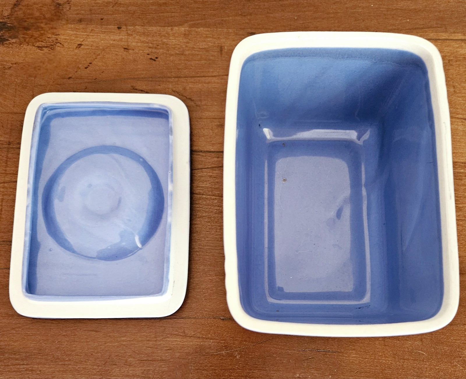 Vintage Hall China Co Westinghouse Blue Lidded Refrigerator Dish