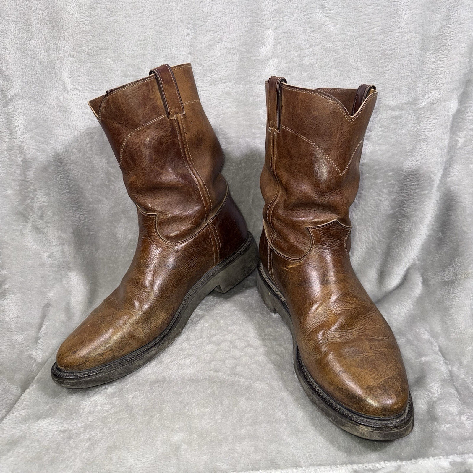 Justin 4760 Conductor Work Boot Leather Cowboy Boots Men’s 13D Western Cowboy US