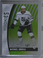 2017-18 SP Game Used Authentic Rookies Green Storm 1/1 Michael Amadio #133 5vt
