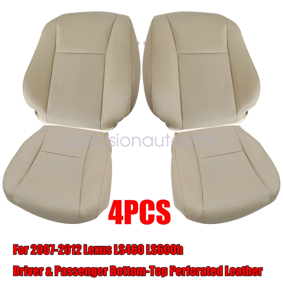 Perforated Front Bottom & Back Seat Cover Tan For 2007-2012 Lexus LS460 LS600h Foto 2 de 4