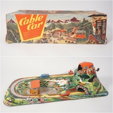 Vintage Technofix 303 Cable Car Drahtseilbahn Blechspielzeug lithographiert top