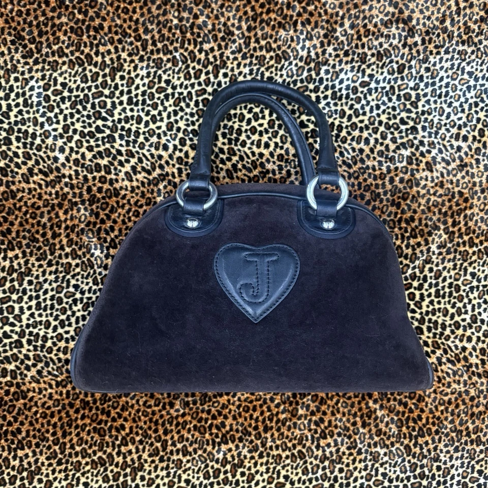 Bolso de Mano Juicy Couture Marrón Y2K Vintage Terciopelo Bowler Foto 3 de 4