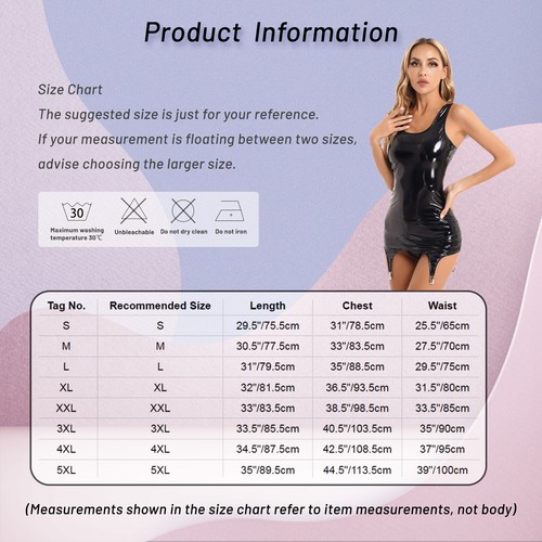 Mujeres Sexy Mini Vestido Imitación Cuero Bodycon Halter Sin Mangas Vestido Ropa Interior - Imagen 54 de 78