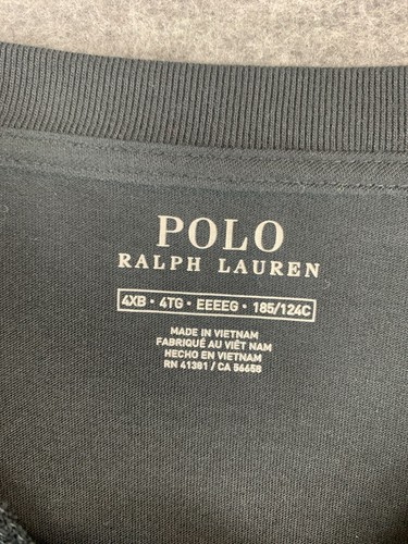 Polo Ralph Lauren Spellout T-Shirt Manica Lunga Logo Grande Uomo 4XB Nero - Foto 10 di 14