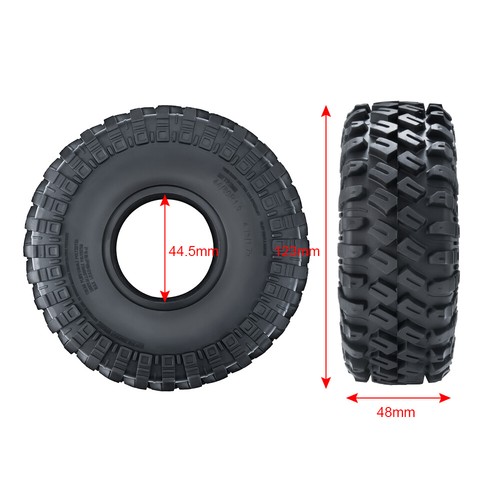 1.9" / 2.2" Super Soft Rubber Mud Wheel Tires 123mm/140mm OD for 1:10 RC Crawler - Picture 8 of 16