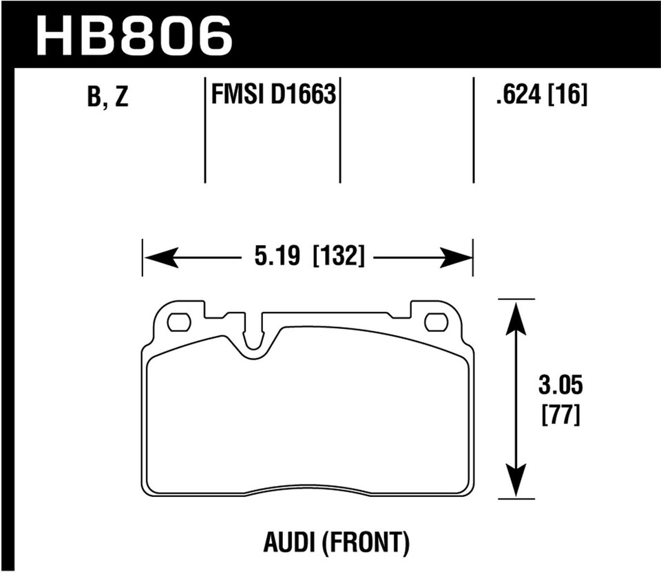 Hawk HB806B.624 Disc Brake Pad HPS 5.0 w/0.624 Thickness eBay