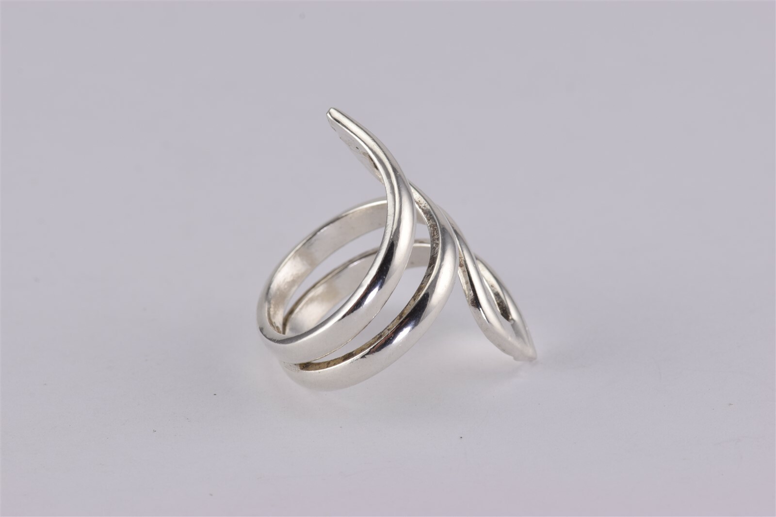 Sterling Silver Solid 29mm Swirled Open Work Bypa… - image 3