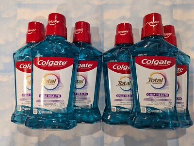 LOT (6) COLGATE TOTAL GUM HEALTH MOUTHWASH 24 HR PROTECTION 16.9 FL OZ / 500ML
