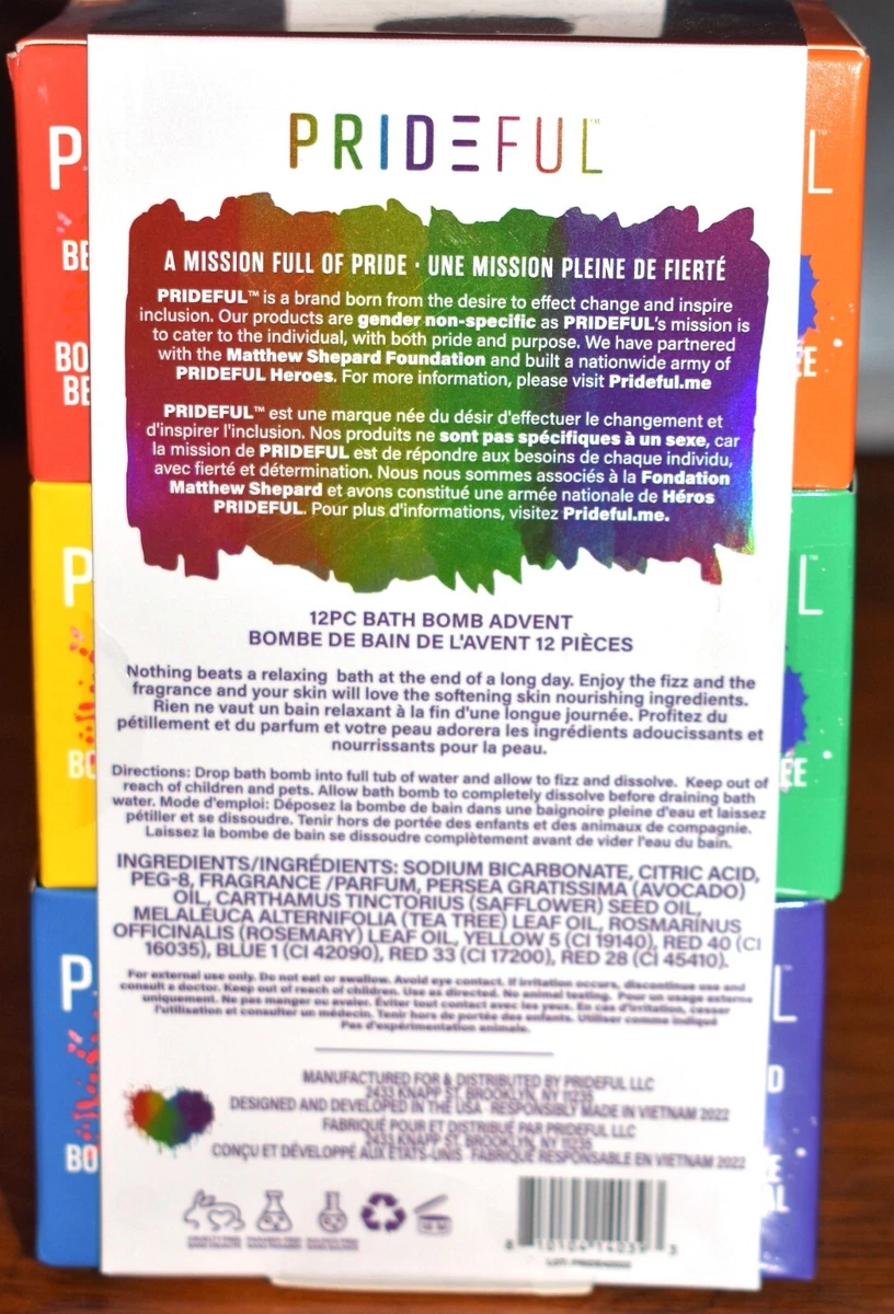 Prideful 12 Pack Scented Bath Cubes Gay Advent Calendar Set Rainbow Fizzies  | eBay