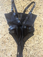 Julia by Love J Women's Mesh Bodysuit Black size S