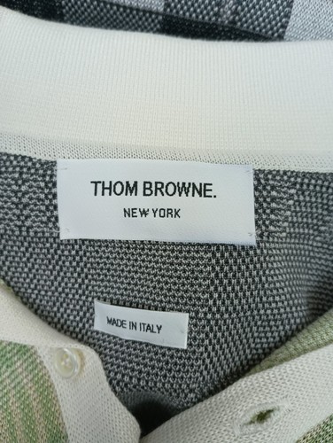 Thom Browne Herren Fun Mix Madras karierte Seide kurzärmlig Strick Poloshirt Größe 4 - Bild 5 von 7
