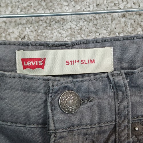 Levi Strauss Jeans Boys Size 10 Gray 511 Slim Fit Regular Denim Pocket Straight - Picture 13 of 16