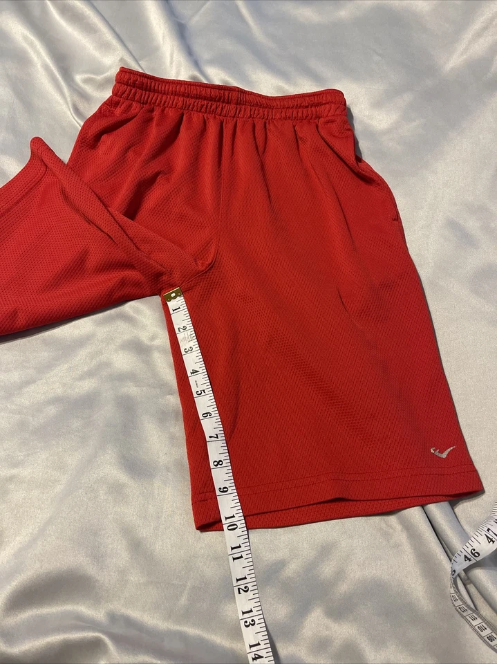 Everlast Sports Shorts Youth sz L (14/16) side pockets, Red, Tie, 10”inseam Gym - Image 2 of 4