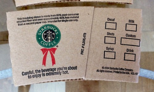 Set of 4 2004 Starbucks Holiday Coffee Cup Sleeves "It's Time" Designs NOS RARE! - Picture 4 of 6