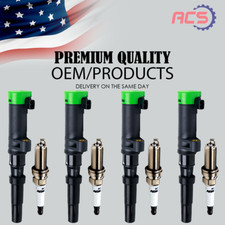 4X OEM Ignition Coil & 4 Spark plug for Renault Megane Clio Nissan Platina UF653