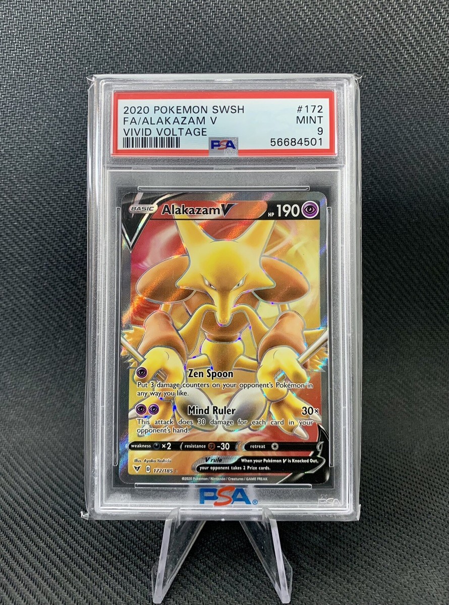 2020 Pokemon SWSH Vivid Voltage FA Alakazam V #172 PSA 9 Mint | eBay