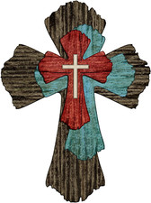 Wall Cross Farmhouse Wooden Cross Decorative Wooden Wall Cross Hanging Rustic...